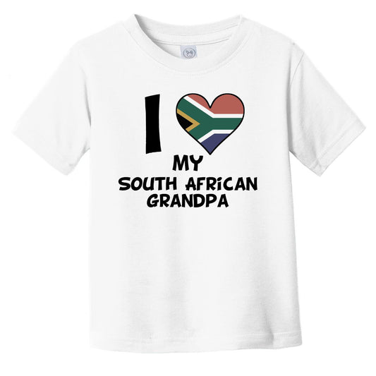 I Heart My South African Grandpa South Africa Flag Infant Toddler T-Shirt
