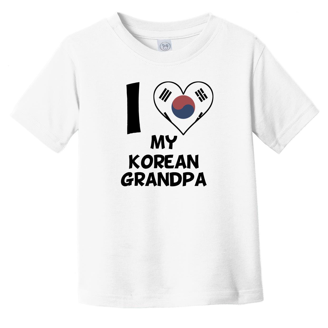 I Heart My Korean Grandpa South Korea Flag Infant Toddler T-Shirt