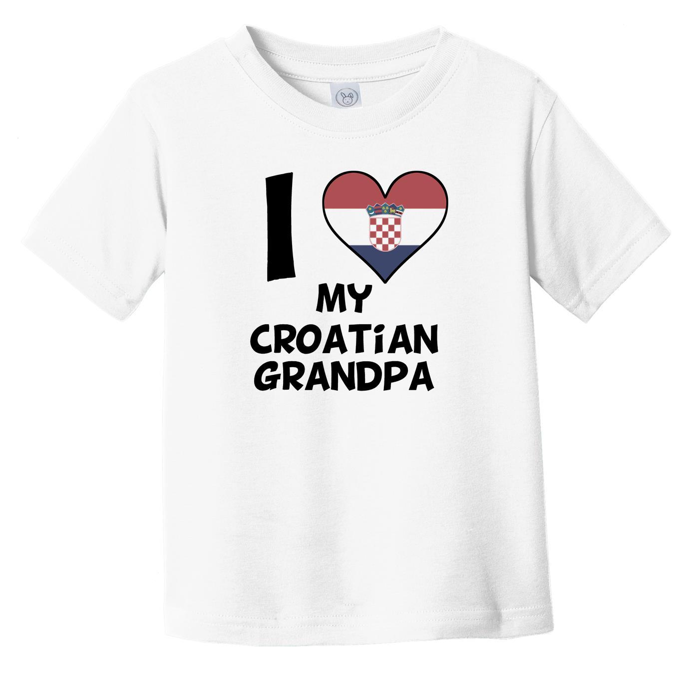 I Heart My Croatian Grandpa Croatia Flag Infant Toddler T-Shirt