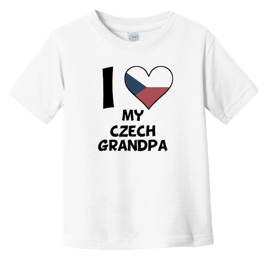I Heart My Czech Grandpa Czech Republic Flag Infant Toddler T-Shirt