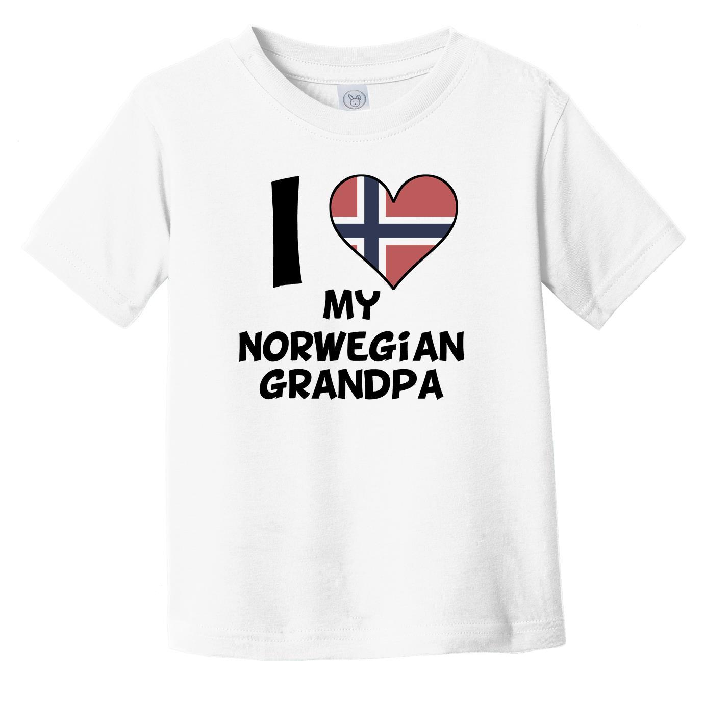 I Heart My Norwegian Grandpa Norway Flag Infant Toddler T-Shirt