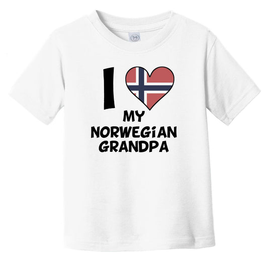 I Heart My Norwegian Grandpa Norway Flag Infant Toddler T-Shirt