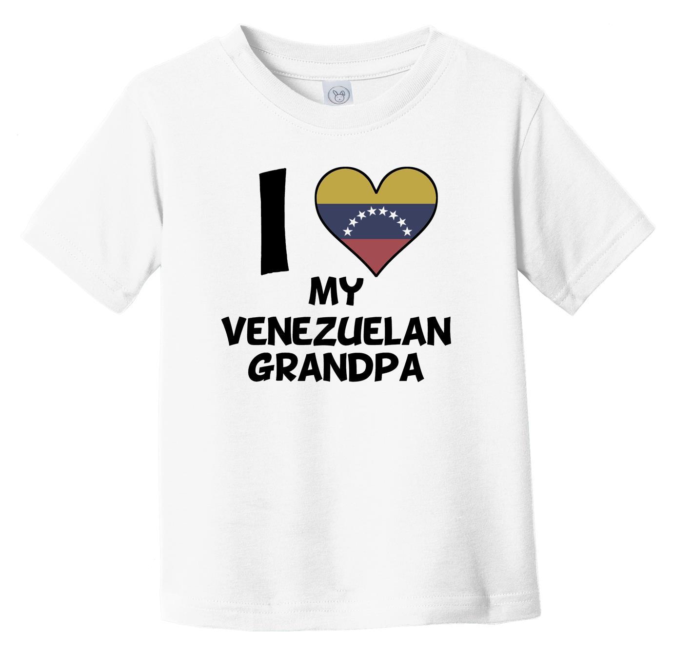 I Heart My Venezuelan Grandpa Venezuela Flag Infant Toddler T-Shirt