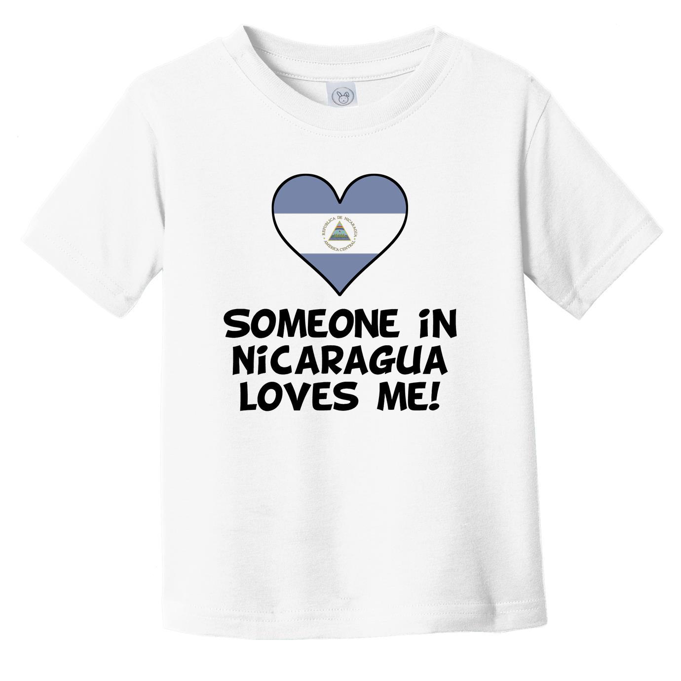 Someone In Nicaragua Loves Me Nicaraguan Flag Heart Infant Toddler T-Shirt