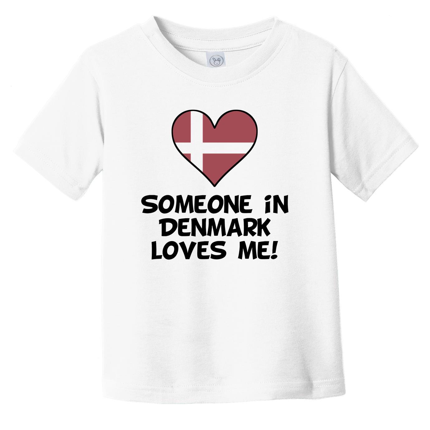 Someone In Denmark Loves Me Danish Flag Heart Infant Toddler T-Shirt