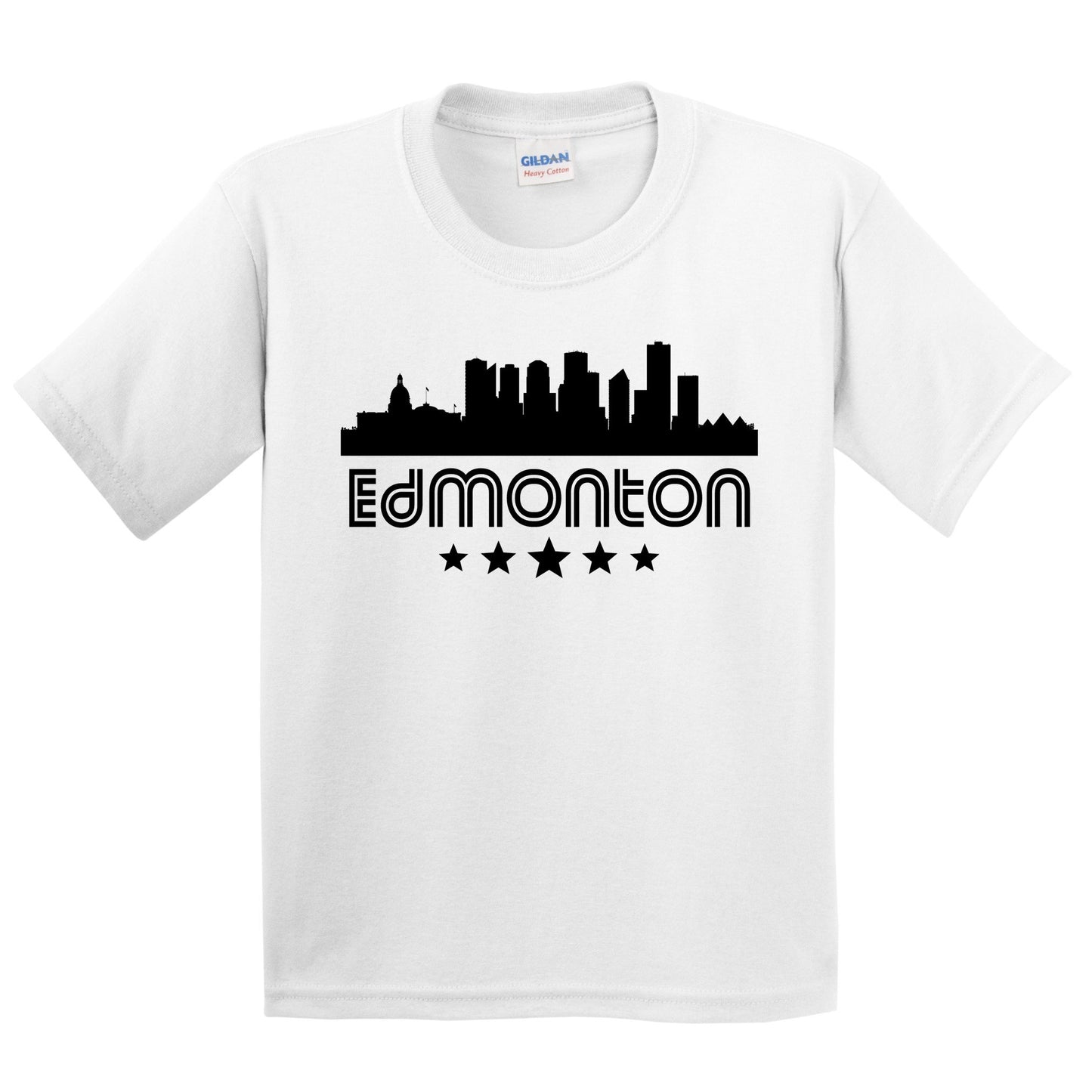 Edmonton Alberta Skyline Retro Style Kids T-Shirt