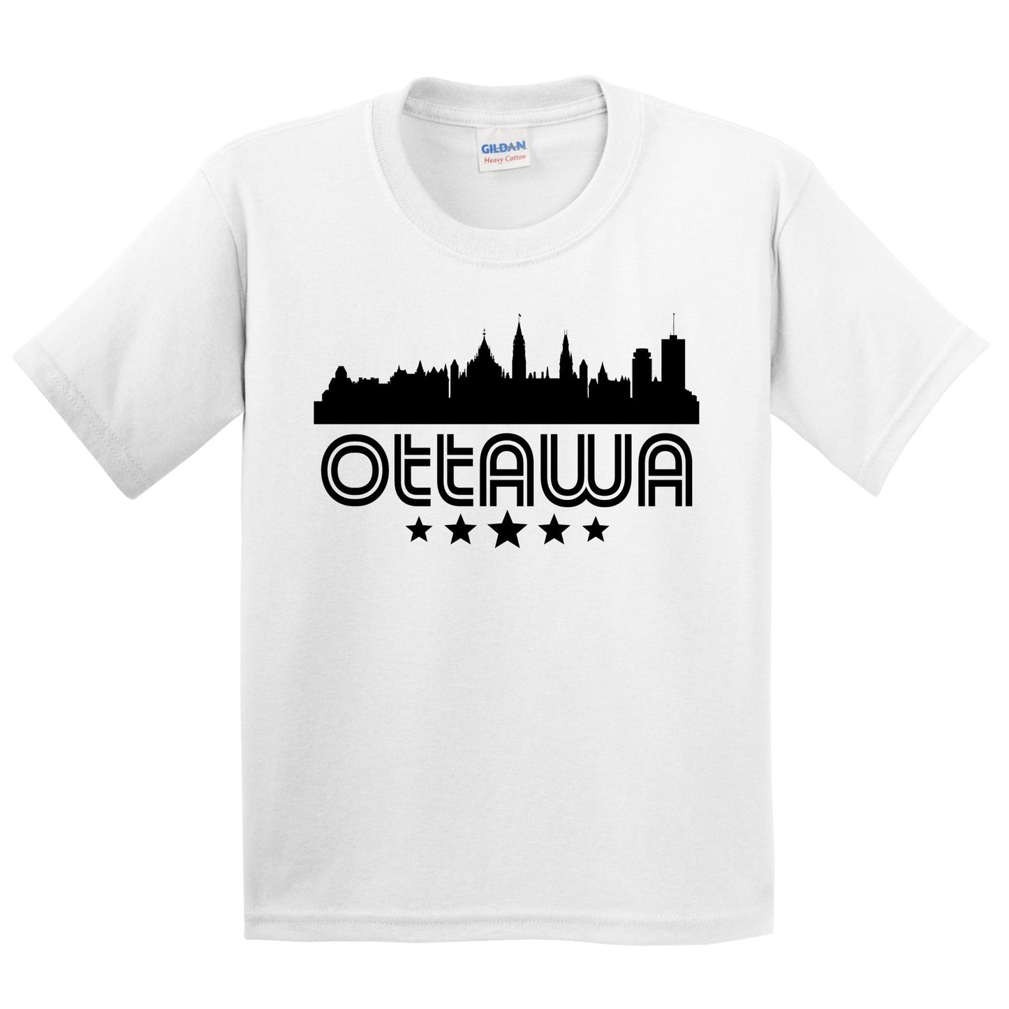 Ottawa Ontario Skyline Retro Style Kids T-Shirt