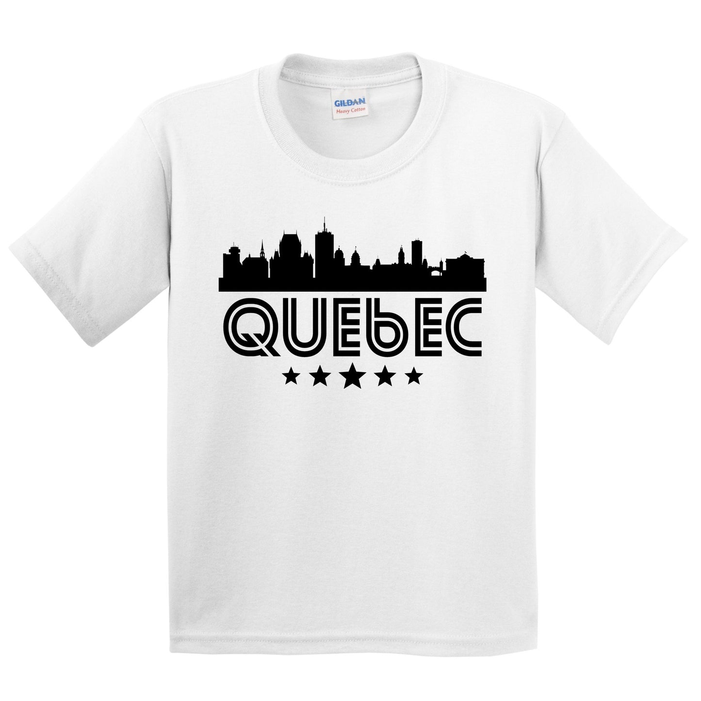 Quebec City Skyline Retro Style Kids T-Shirt