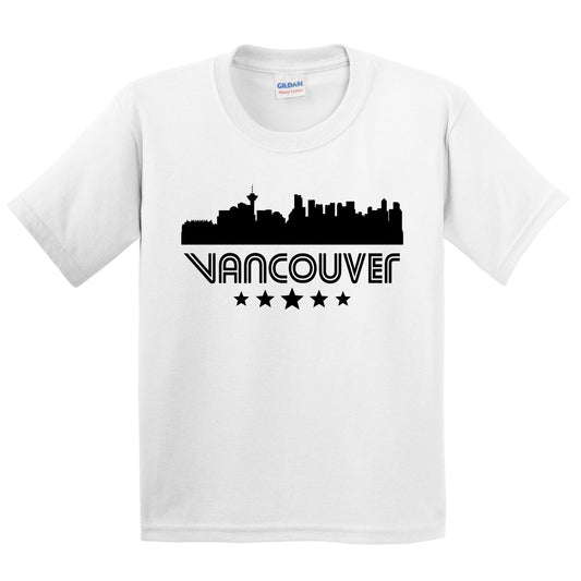 Vancouver British Columbia Skyline Retro Style Kids T-Shirt