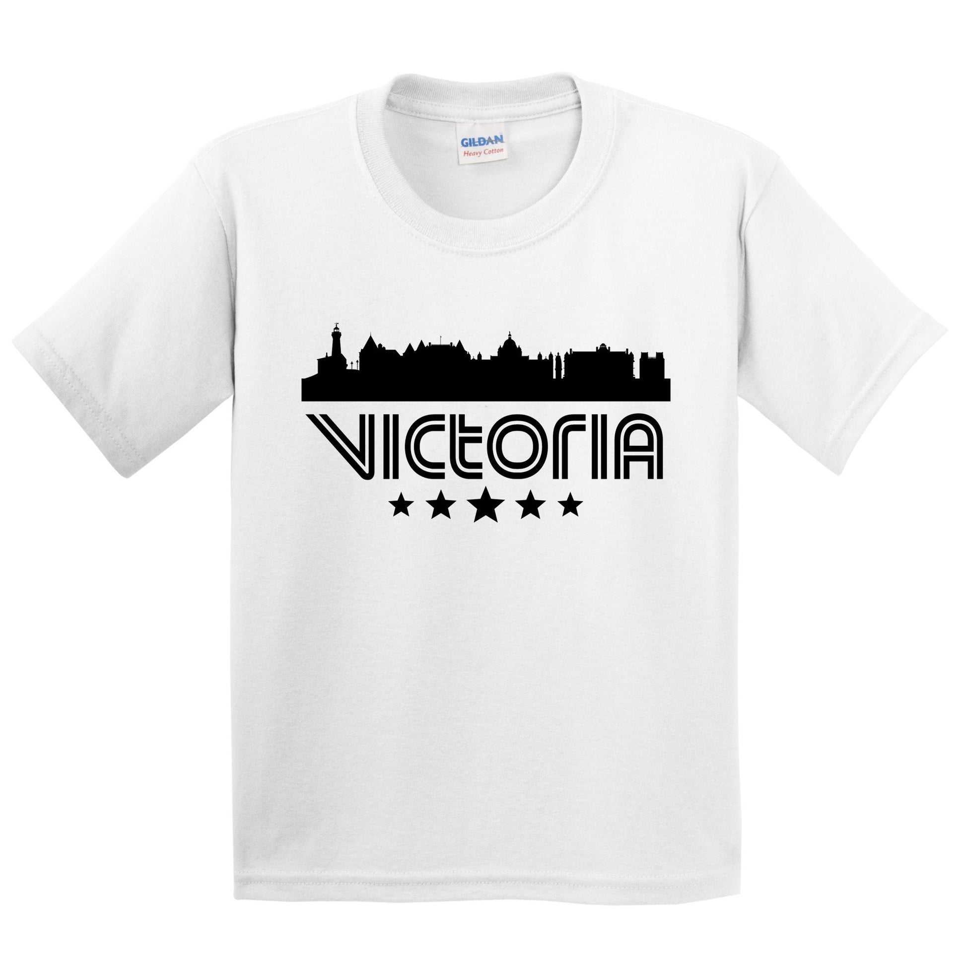 Victoria British Columbia Skyline Retro Style Kids T-Shirt