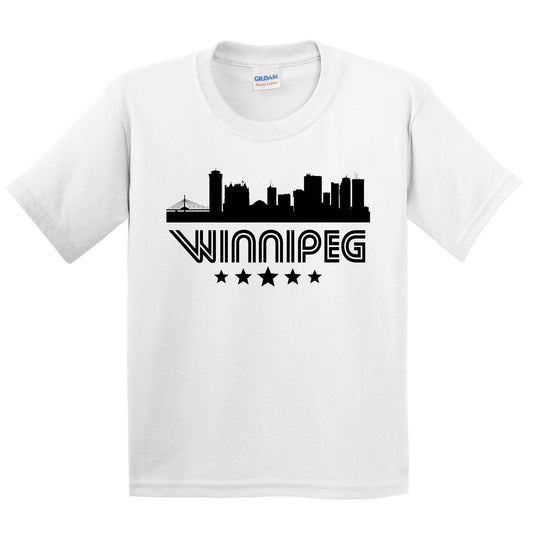 Winnipeg Manitoba Skyline Retro Style Kids T-Shirt