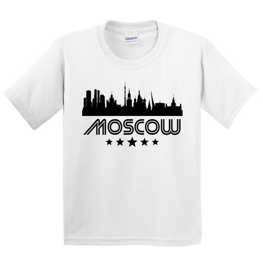 Moscow Russia Skyline Retro Style Kids T-Shirt