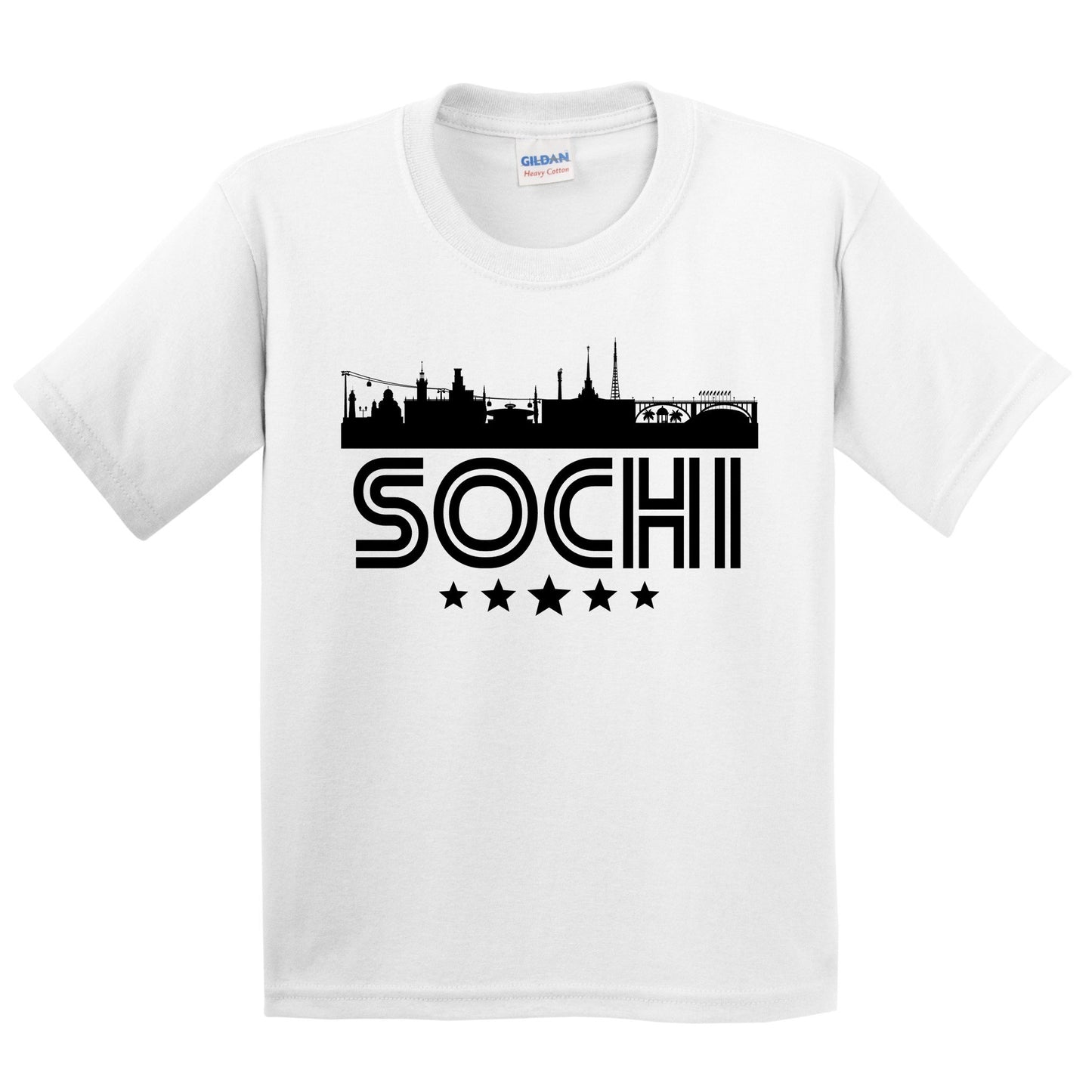 Sochi Russia Skyline Retro Style Kids T-Shirt