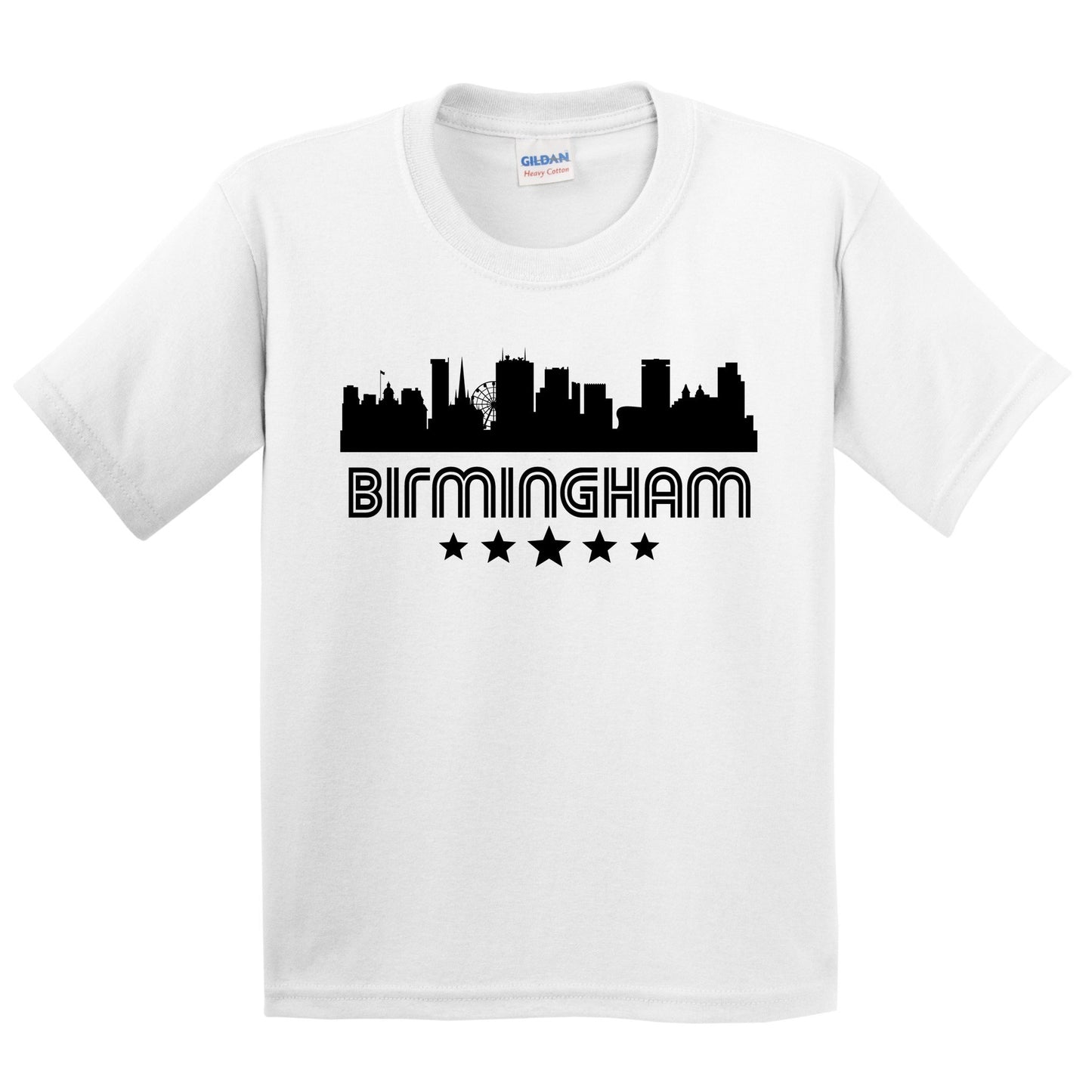 Birmingham England Skyline Retro Style Kids T-Shirt