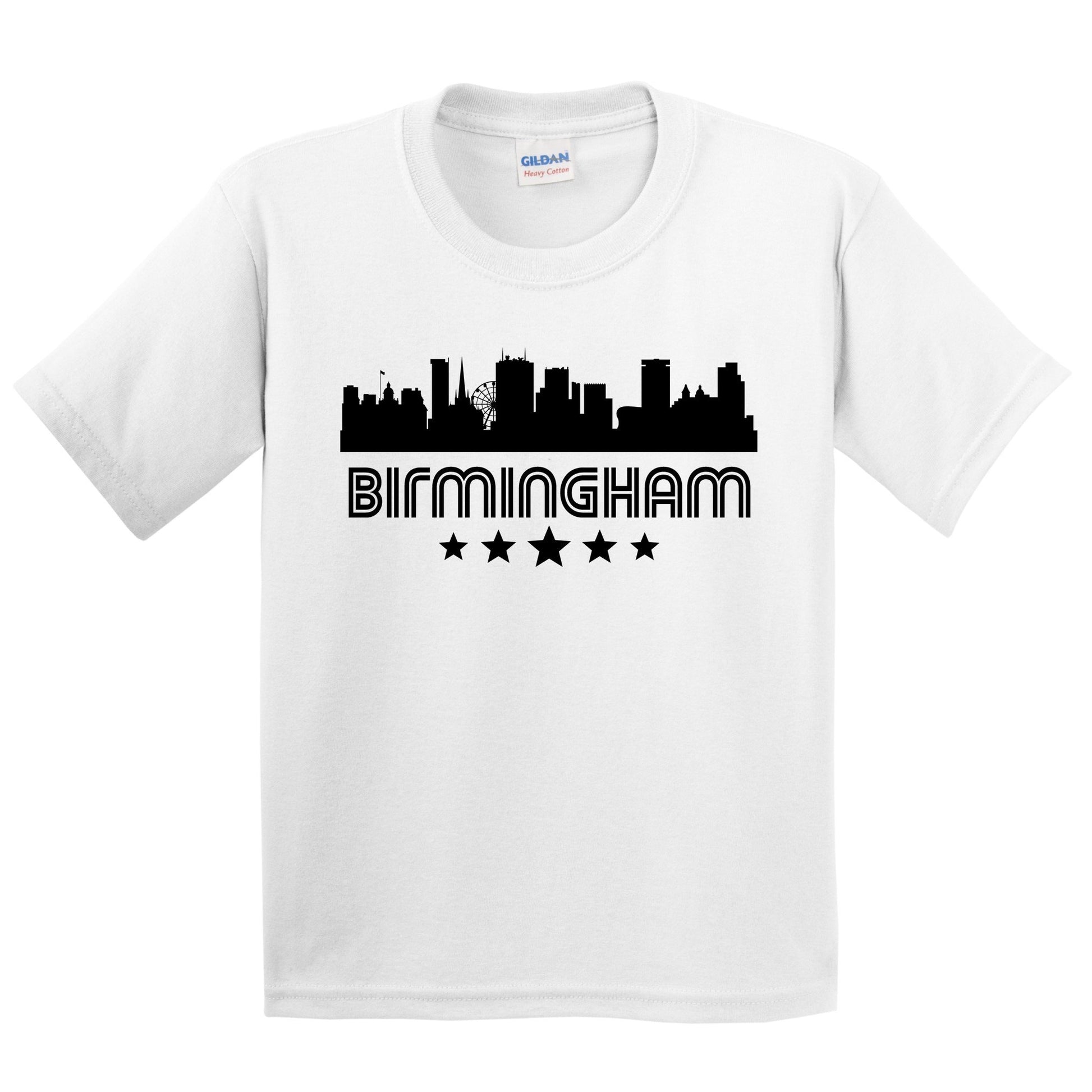 Birmingham England Skyline Retro Style Kids T-Shirt