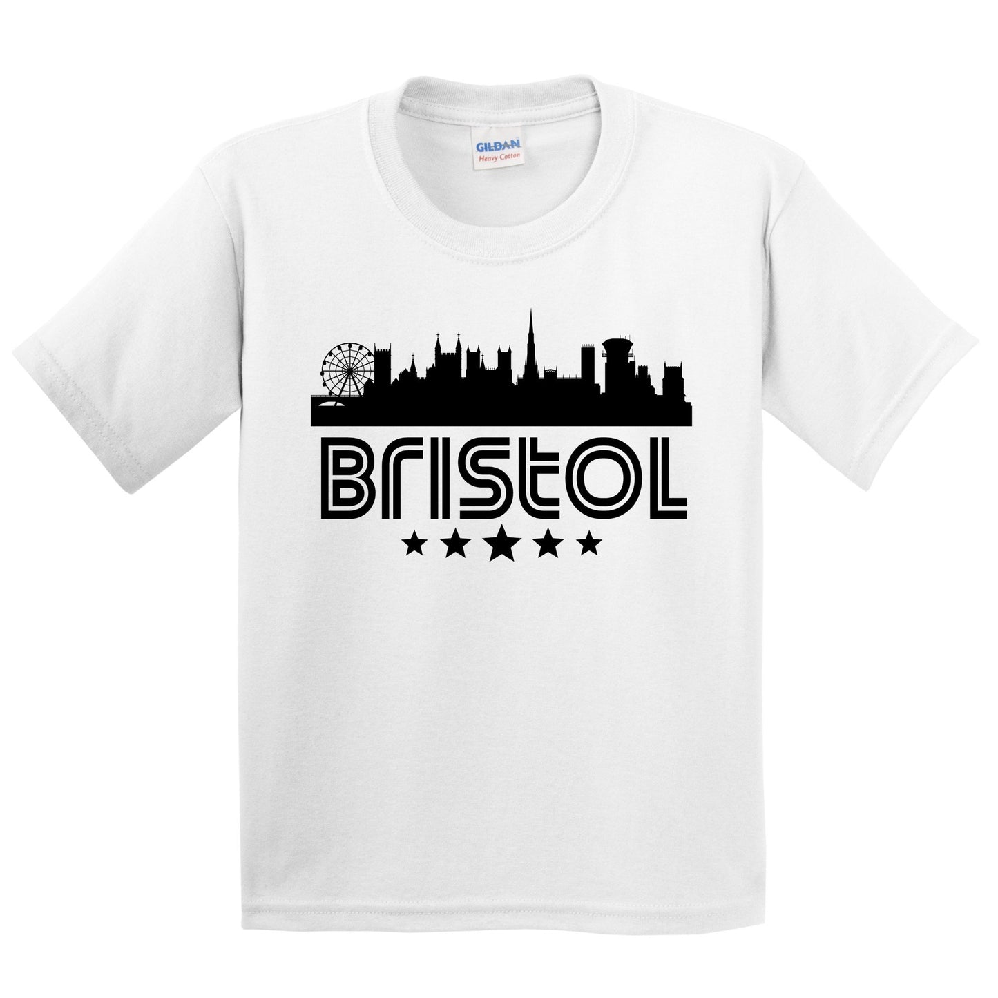 Bristol England Skyline Retro Style Kids T-Shirt