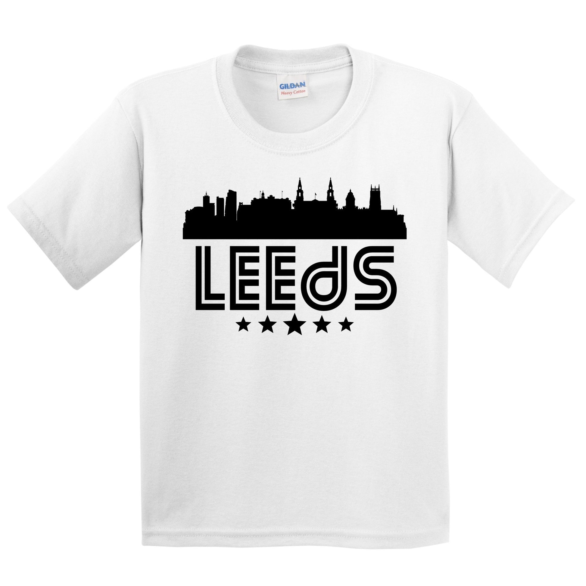 Leeds England Skyline Retro Style Kids T-Shirt