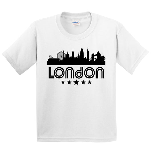 London England Skyline Retro Style Kids T-Shirt