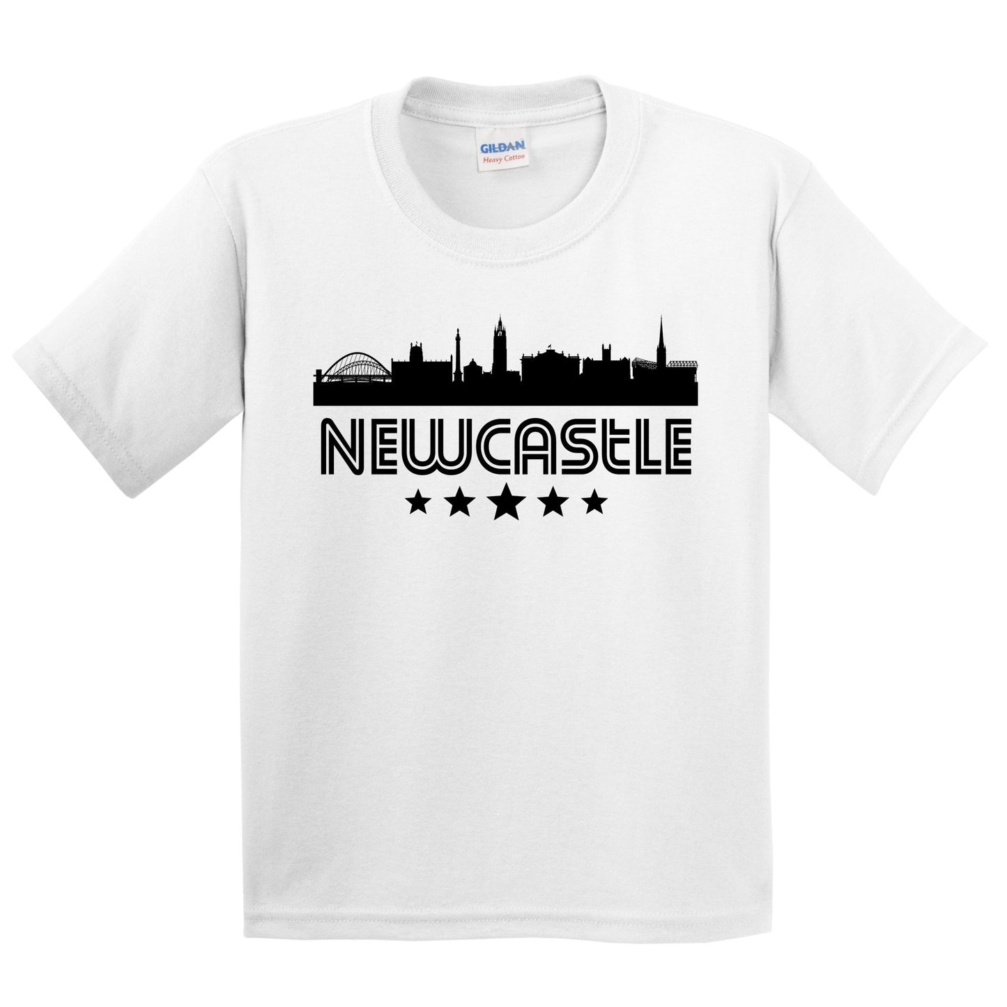 Newcastle England Skyline Retro Style Kids T-Shirt