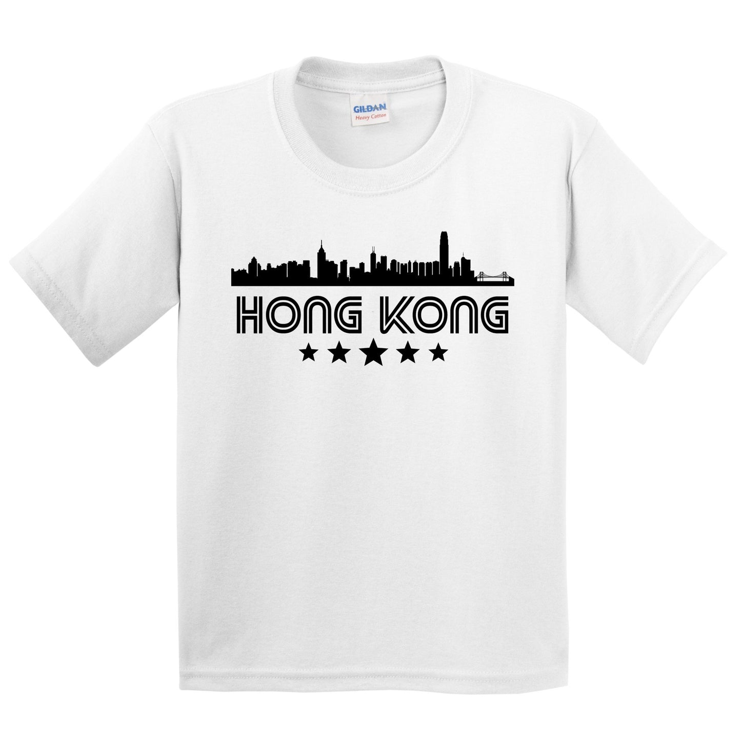 Hong Kong China Skyline Retro Style Kids T-Shirt