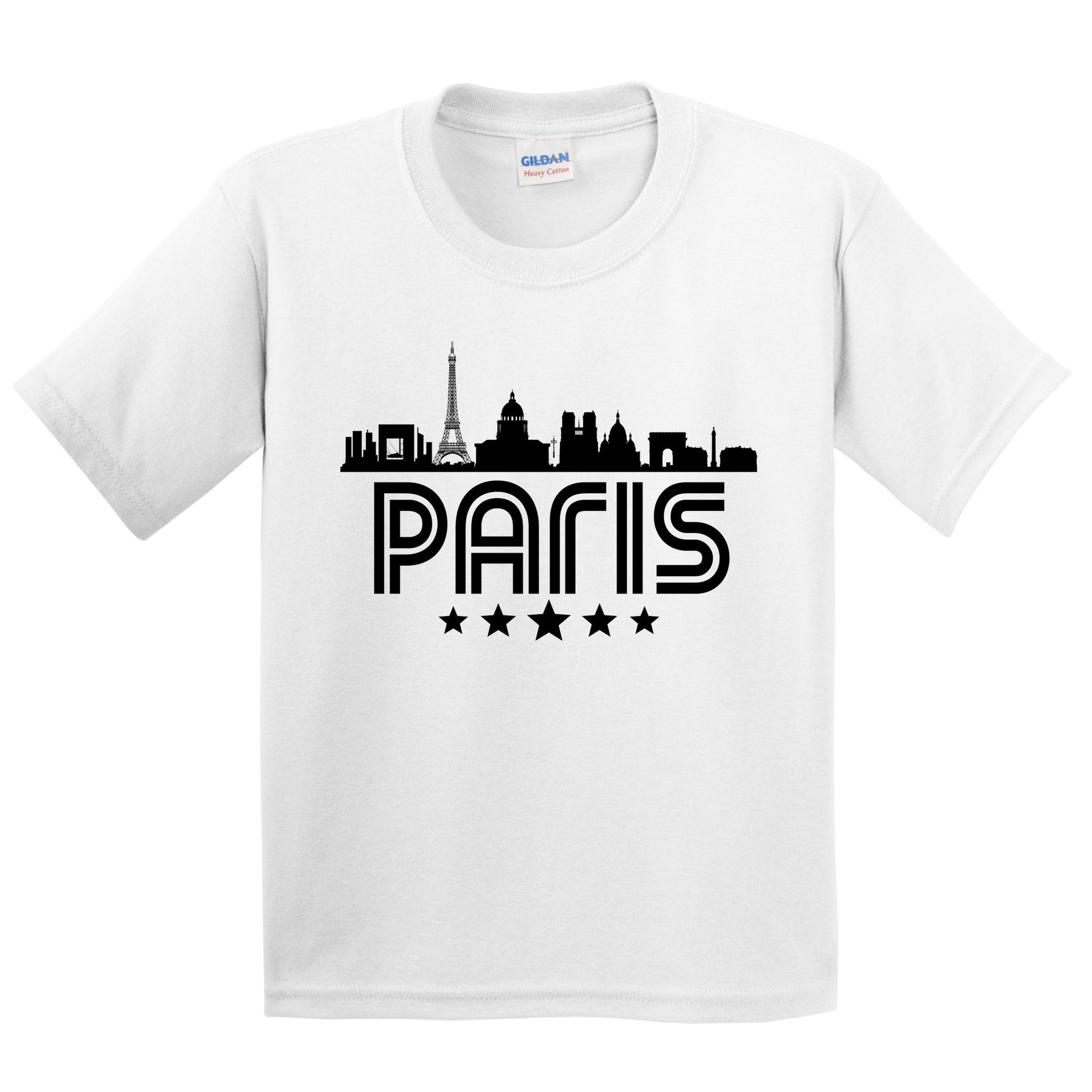 Paris France Skyline Retro Style Kids T-Shirt