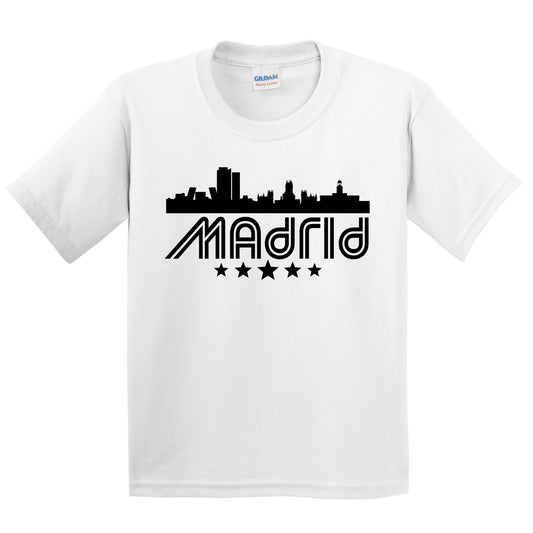 Madrid Spain Skyline Retro Style Kids T-Shirt