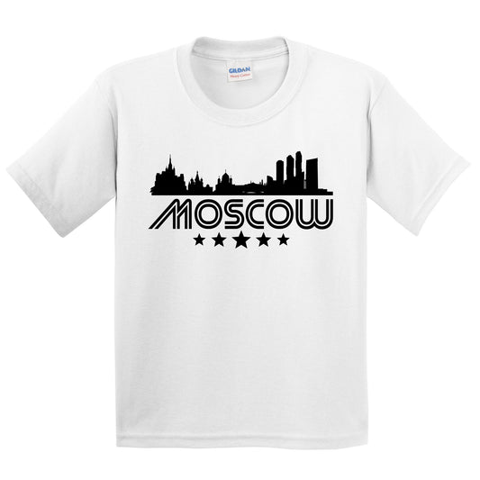 Moscow Russia Skyline Retro Style Kids T-Shirt