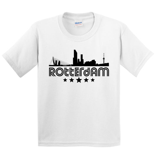 Rotterdam Netherlands Skyline Retro Style Kids T-Shirt