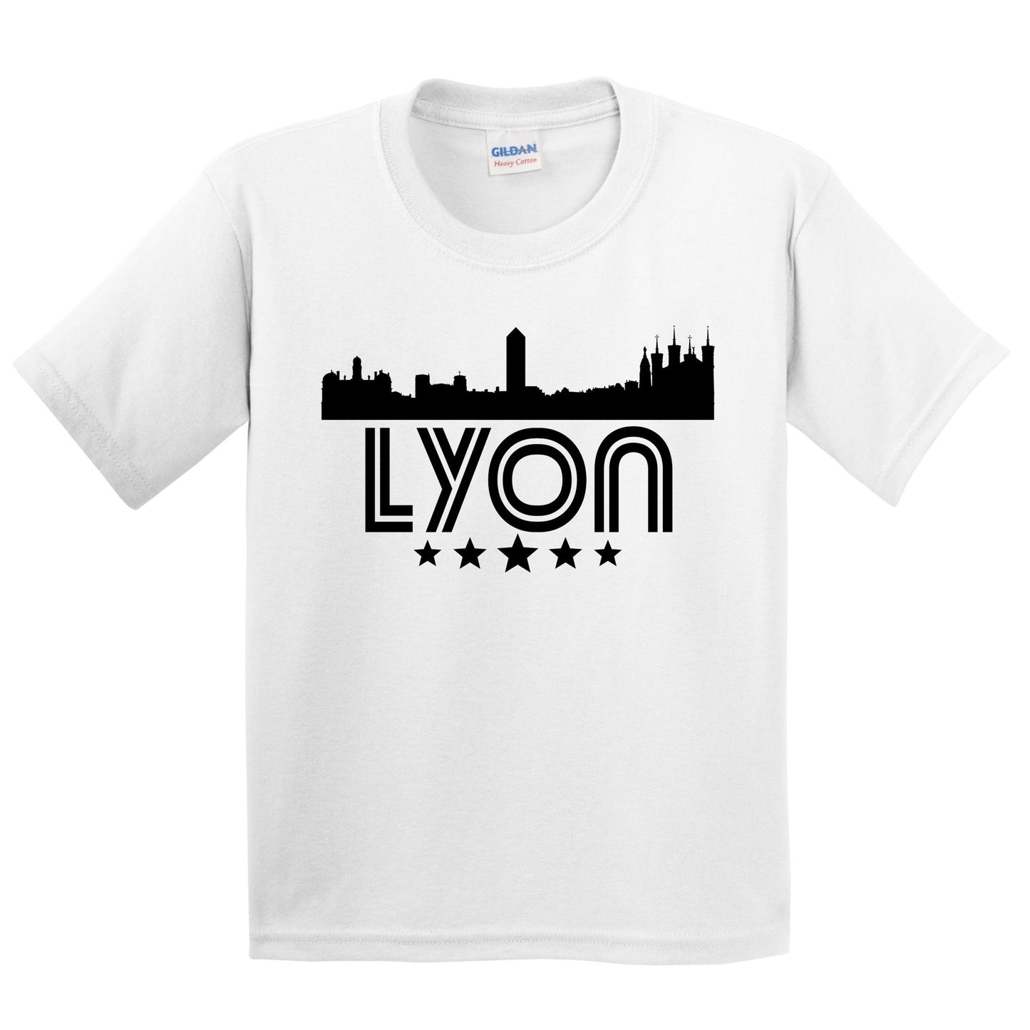 Lyon France Skyline Retro Style Kids T-Shirt