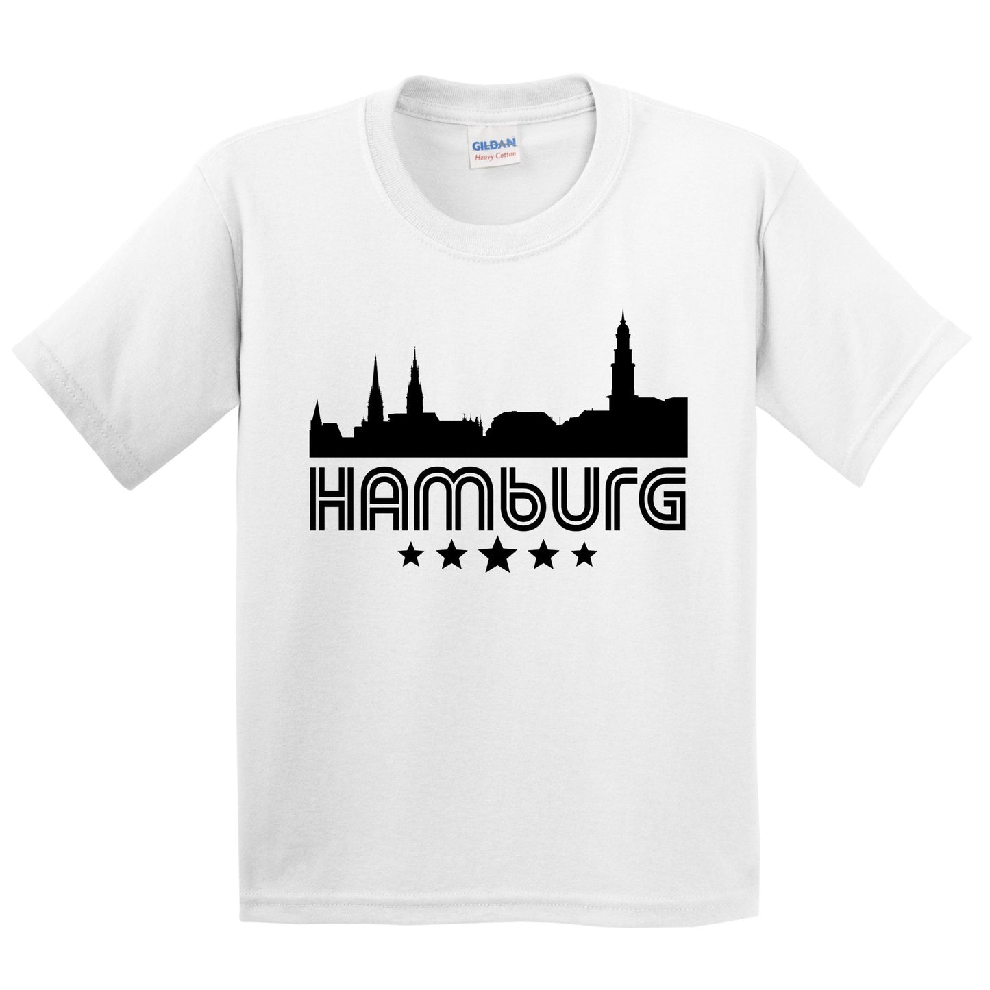 Hamburg Germany Skyline Retro Style Kids T-Shirt