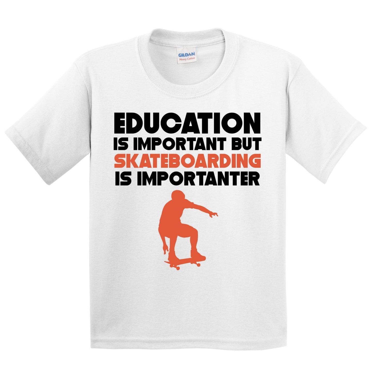 Education Is Important But Skateboarding Is Importanter Funny T-Shirt