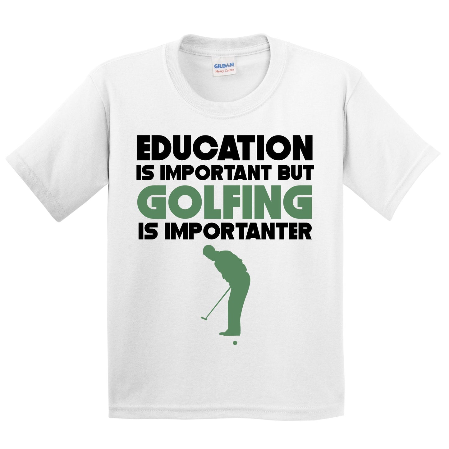 Education Is Important But Golfing Is Importanter Funny T-Shirt