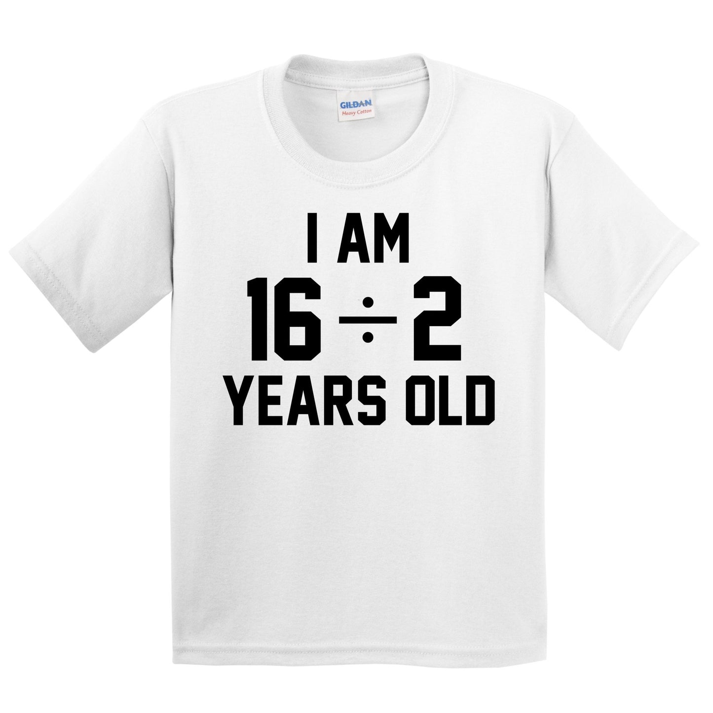 I Am 16 Divided By 2 8th Birthday Math Kids Shirt