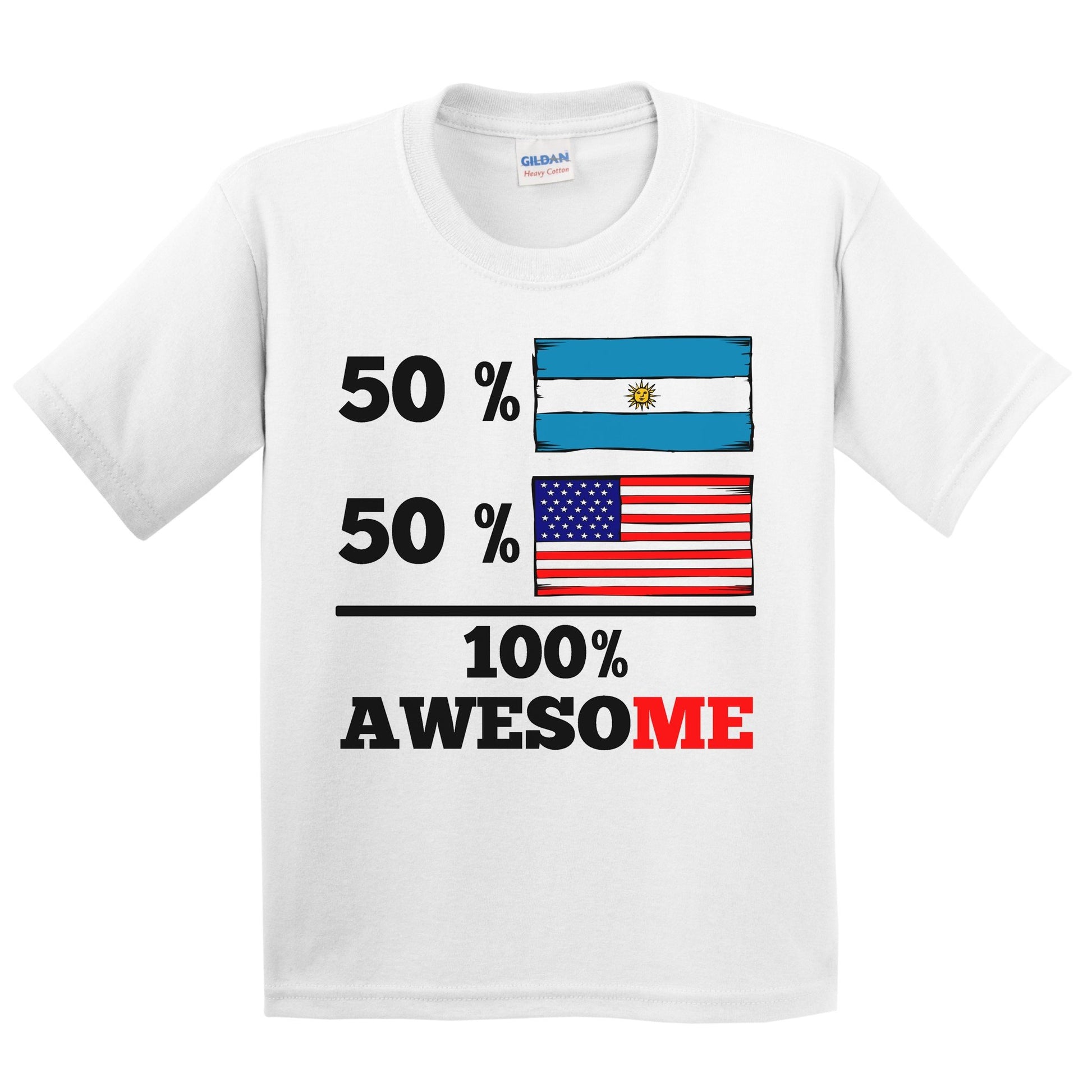 50% Argentinian 50% American 100% Awesome Kids Youth T-Shirt