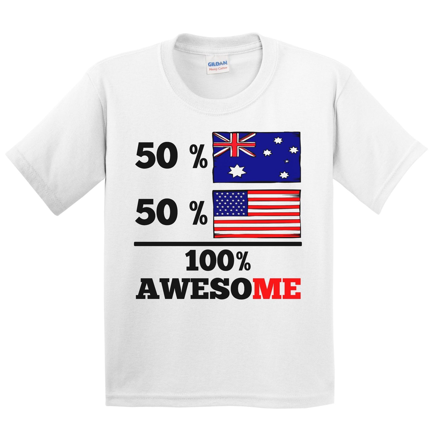 50% Australian 50% American 100% Awesome Kids Youth T-Shirt
