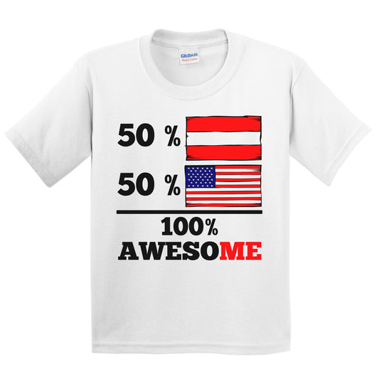 50% Austrian 50% American 100% Awesome Kids Youth T-Shirt