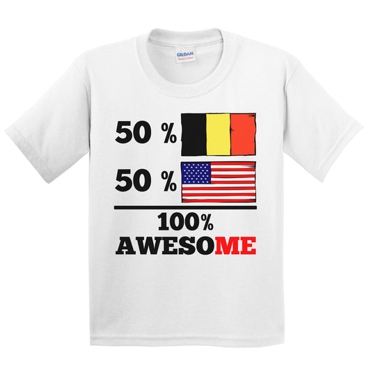 50% Belgian 50% American 100% Awesome Kids Youth T-Shirt