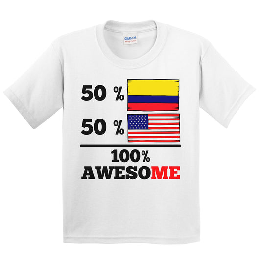 50% Colombian 50% American 100% Awesome Kids Youth T-Shirt