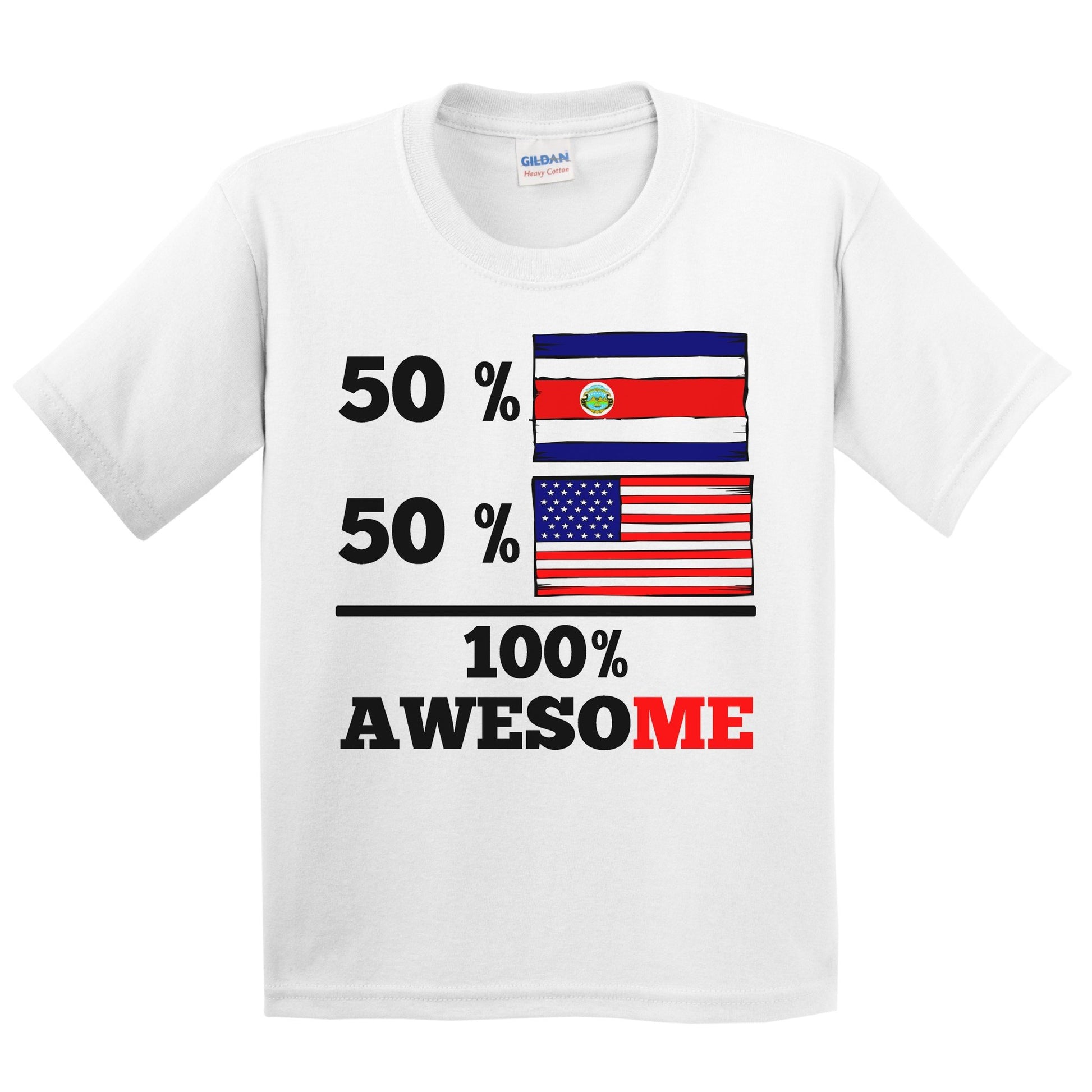 50% Costa Rican 50% American 100% Awesome Kids Youth T-Shirt