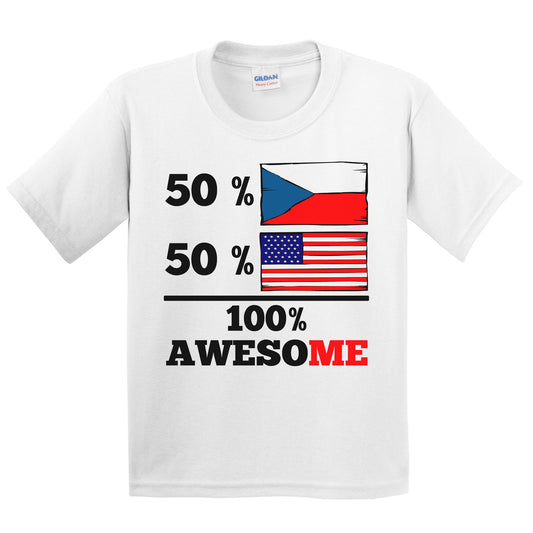 50% Czech 50% American 100% Awesome Kids Youth T-Shirt