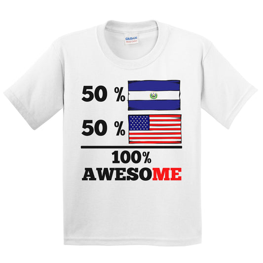 50% El Salvadorian 50% American 100% Awesome Kids Youth T-Shirt