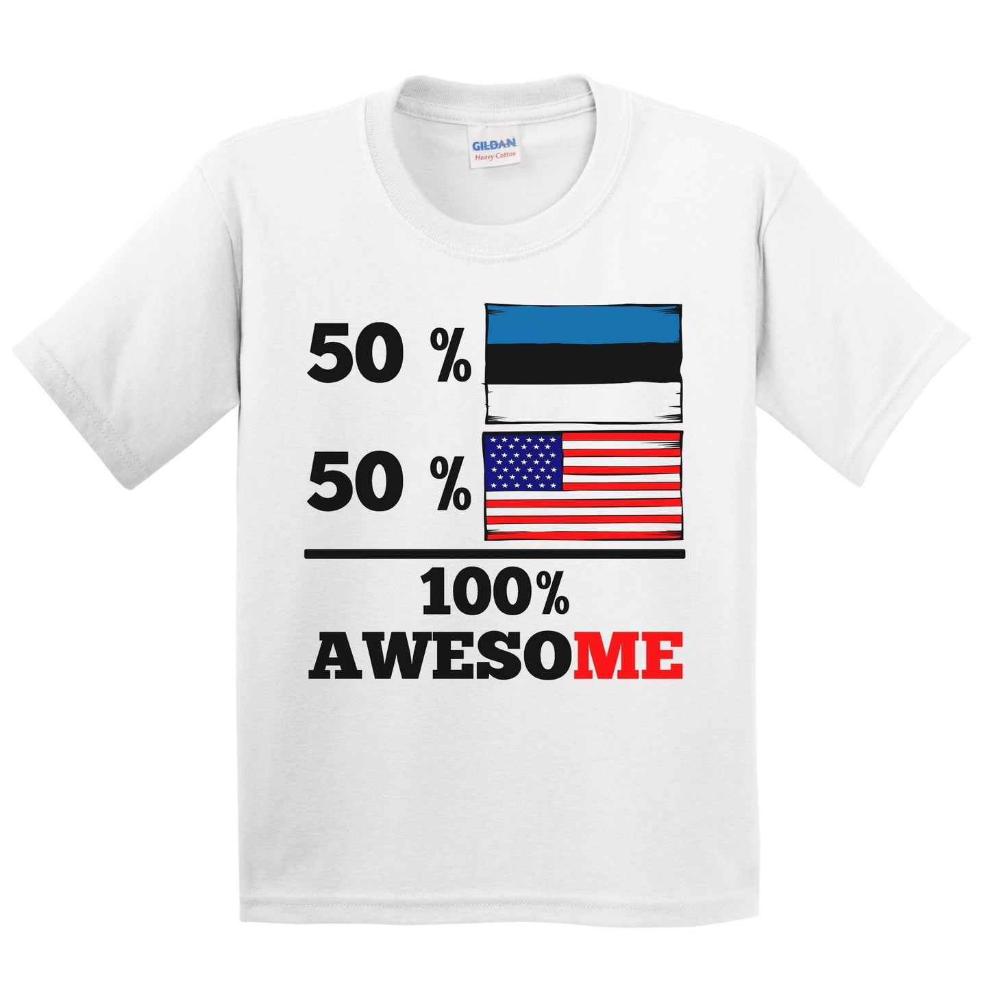 50% Estonian 50% American 100% Awesome Kids Youth T-Shirt