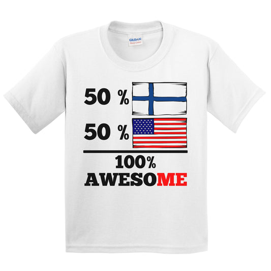 50% Finnish 50% American 100% Awesome Kids Youth T-Shirt