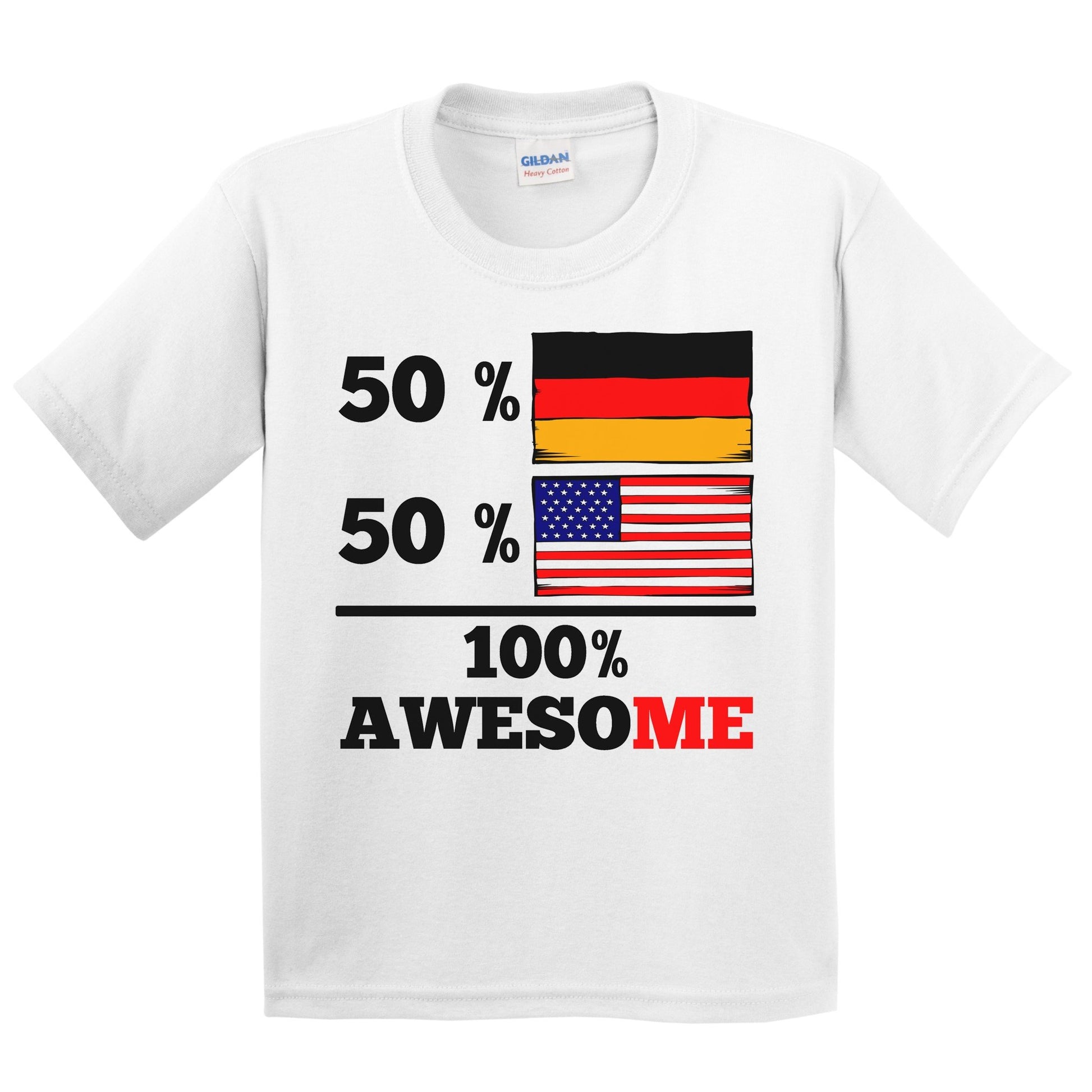 50% German 50% American 100% Awesome Kids Youth T-Shirt