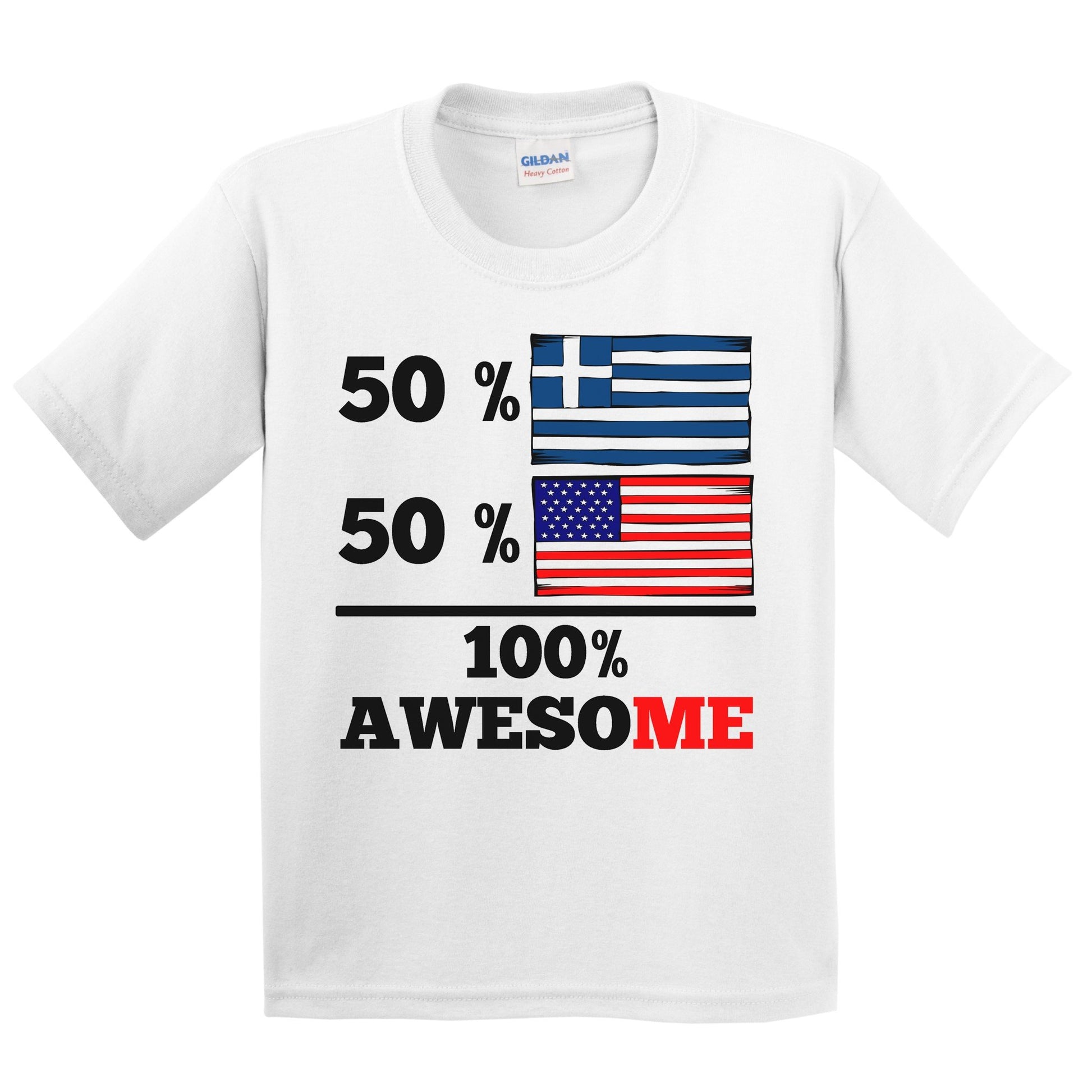 50% Greek 50% American 100% Awesome Kids Youth T-Shirt