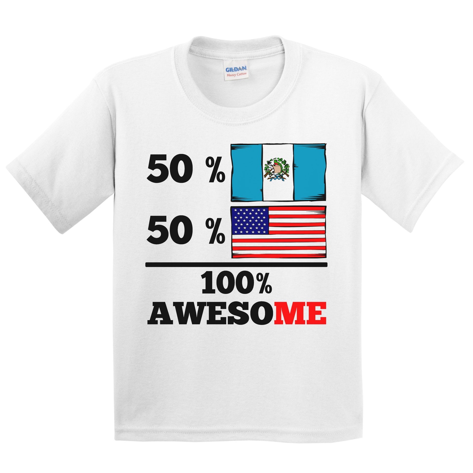 50% Guatemalan 50% American 100% Awesome Kids Youth T-Shirt