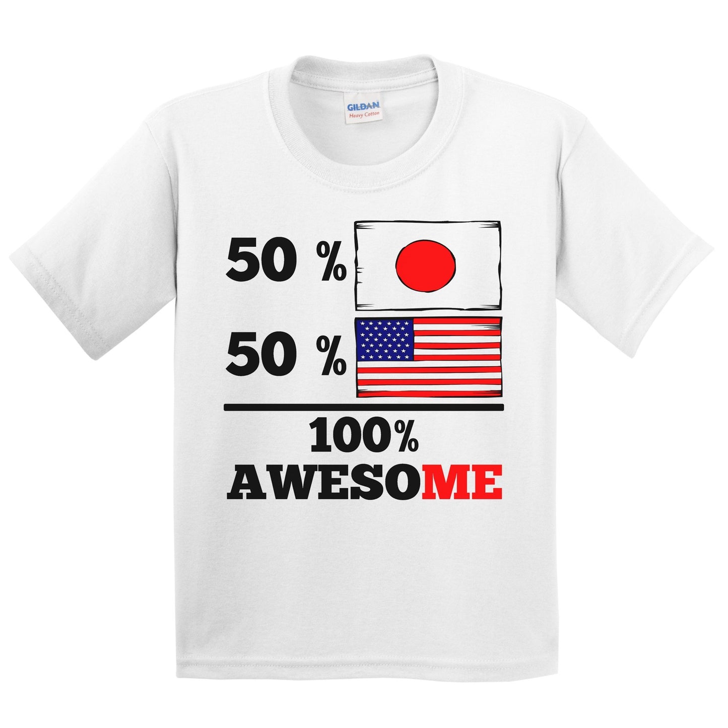 50% Japanese 50% American 100% Awesome Kids Youth T-Shirt