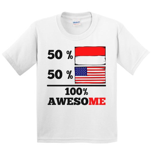 50% Monacan 50% American 100% Awesome Kids Youth T-Shirt