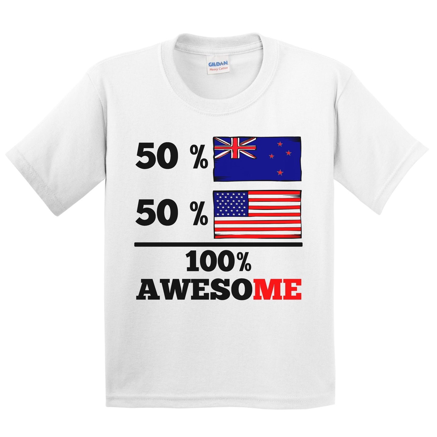 50% Kiwi 50% American 100% Awesome Kids Youth T-Shirt