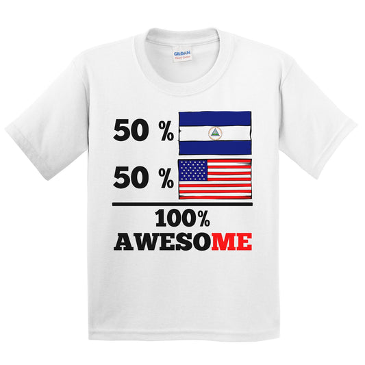 50% Nicaraguan 50% American 100% Awesome Kids Youth T-Shirt